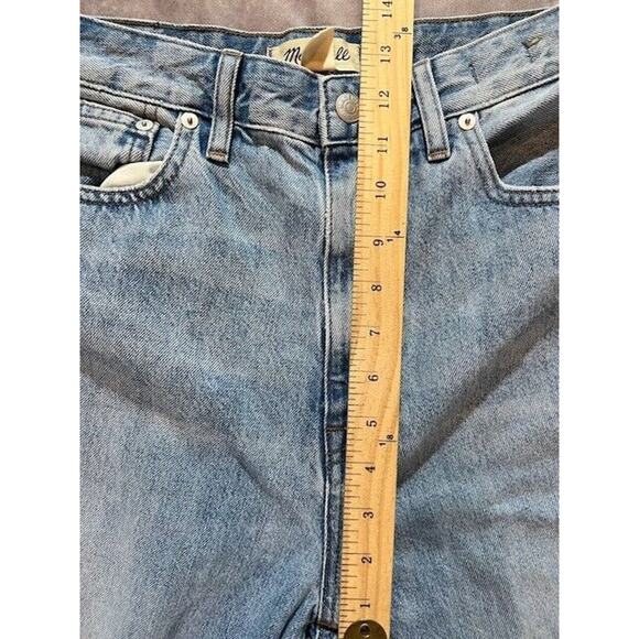 Madewell Womens The Curvy '90s Straight Jeans Ripped Raw Hem Blue Size 28 Tall - Picture 8 of 10